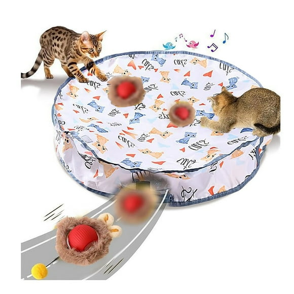 SIfdSeng Travel Toys Comenew Interactive Cat Toys. 2025's Latest Two in One. Pursuit Toys Including Toy and Double Layer Mat. Stimulates Instinct. (Pursuit Hood + Playing Cat Sphere) Kid Toys for Boys