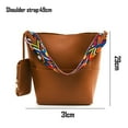 thumbnail image 2 of Bucket bag Women Leather Wide Strap Shoulder bag Handbag, 2 of 5