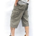 thumbnail image 4 of cllios Mens Cargo Capri Pants Relaxed Fit Multi Pockets Shorts Outdoor Tactical Cropped Pants Athletic Hiking Cargo Pants, 4 of 9
