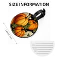 thumbnail image 5 of Thanksgiving Pumpkin 2pcs PU Leather Round Bag Tags with Privacy Cover and Name ID Tag - Suitcase Tags for Travel Luggage, Handbags, Backpacks, School Bags, 5 of 6