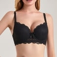 thumbnail image 4 of Womens Lace Mesh Sheer Supportive Underwire Everyday Bras Floral Lace Bra V Neck Support Adjustable Strap T-Shirt Bras, 4 of 9