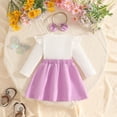 thumbnail image 4 of HAYIMI Girls Long Sleeve Bowknot Ribbed Dress Headbands Sets O-Neck Vacation Dresses, 4 of 4