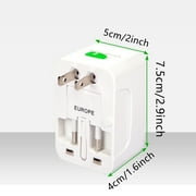Universal Travel Adapter, 4 USB Ports & AC Outlet, International Power Plug Adapter All in One,220V to 110V Voltage Conversion Plug Adapter for Traveling from USA to Europe,Conversion Plug Charger