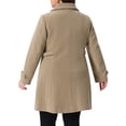 thumbnail image 4 of DARING DIVA Women's Plus Size Peter Pan Collar Long Sleeves Winter Coats 3X Brown, 4 of 6
