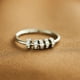 thumbnail image 3 of Anillo de circonita de color con cuentas de ansiedad giratorias de plata esterlina S925 Anillo de moda simple para mujer, 3 of 5