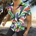 thumbnail image 2 of Camisa de playa hawaiana para hombre Camisa bohemia de verano Pompotops oipoqjl45131, 2 of 6