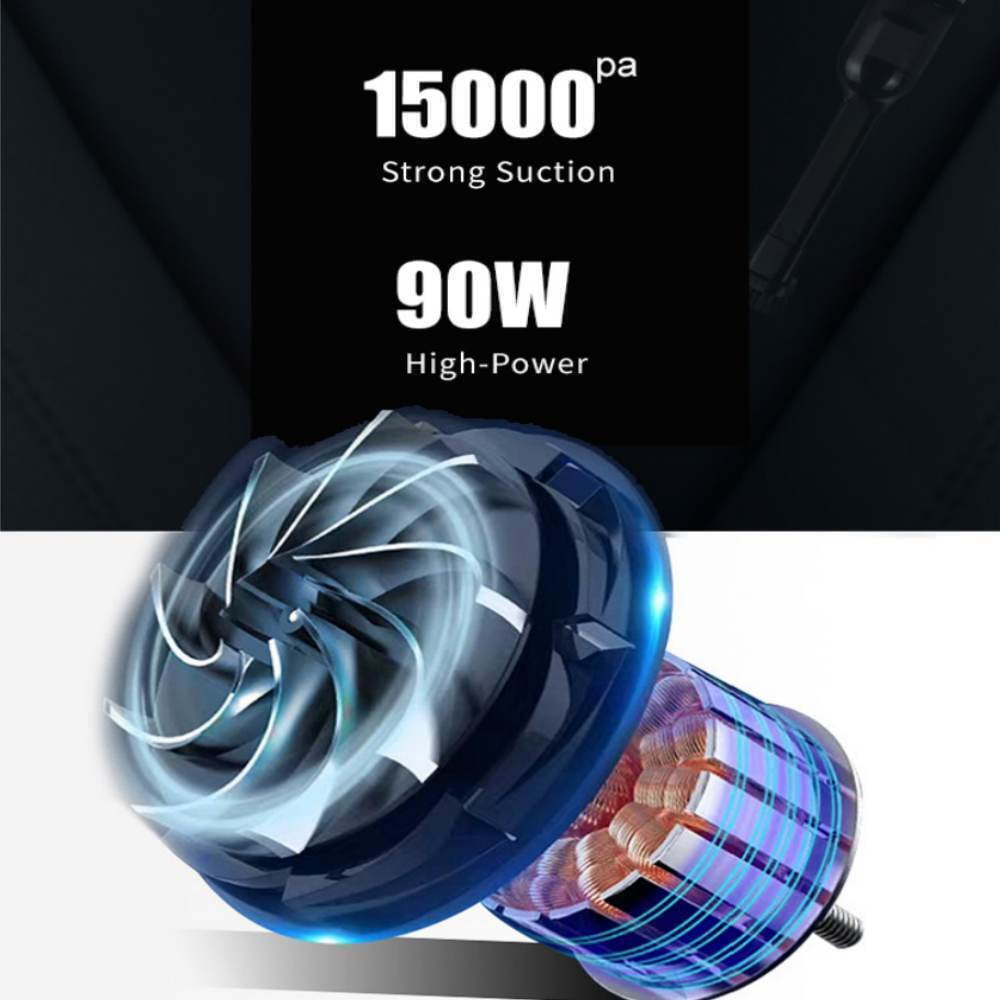 15000Pa Strong  Handheld Vacuum for Quick Cleaning,Protable Car Vacuum Cleaner,, Hand Held Vacuuming Cordless Rechargeable for Car Home and Office
