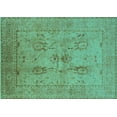 thumbnail image 1 of Ahgly Company Machine Washable Indoor Rectangle Oriental Turquoise Blue Industrial Area Rugs, 2' x 5', 1 of 4