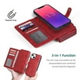 thumbnail image 4 of Compatible with  13 Mini Wallet Case  Multi-Function Wallet Case  2 in 1 Detachable Magnetic Wallet Case with Card Holder  PU Leather Flip Cover with Lanyard, 4 of 8