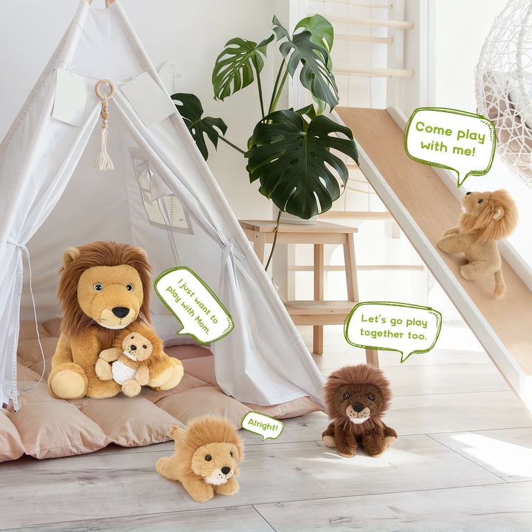 MaoGoLan 5 Pcs Lion Stuffed Animal 13.7'' Big Stuffed Mommy Lion