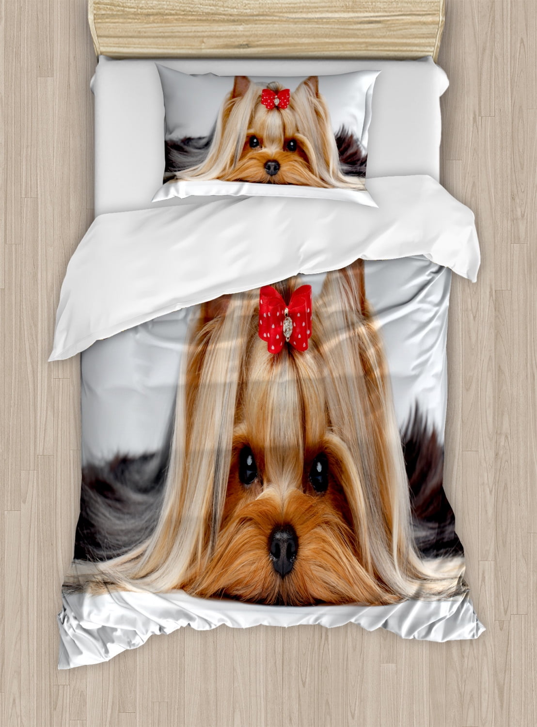 I Love My Yorkie Terrier Print Details about   Yorkie Quilted Bedspread & Pillow Shams Set