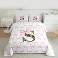 thumbnail image 2 of Castle Fairy Monogrammed Letter S 2-Piece Twin Bedding Comforter Set, Kawaii Pink Bow, Animal Leopard Print, Reversible, 2 of 8