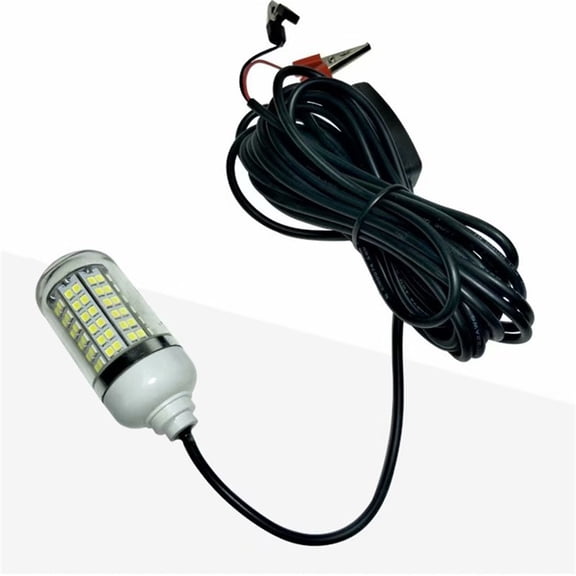 Led Underwater Fishing Light, 12V Submersible Led Light With Alligator Clips, For Night Fishing Saltwater Freshwater Fishing Boats Ponds Lakes