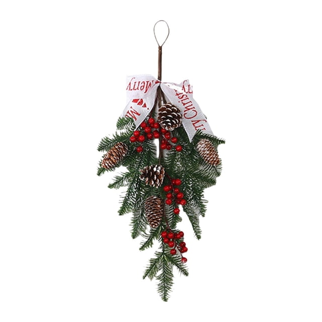 Corona Navideña Colgante Macarena Árbol al Revés Decoración para Fiestas Navideñas Tamaño: 22 cm x 55 cm