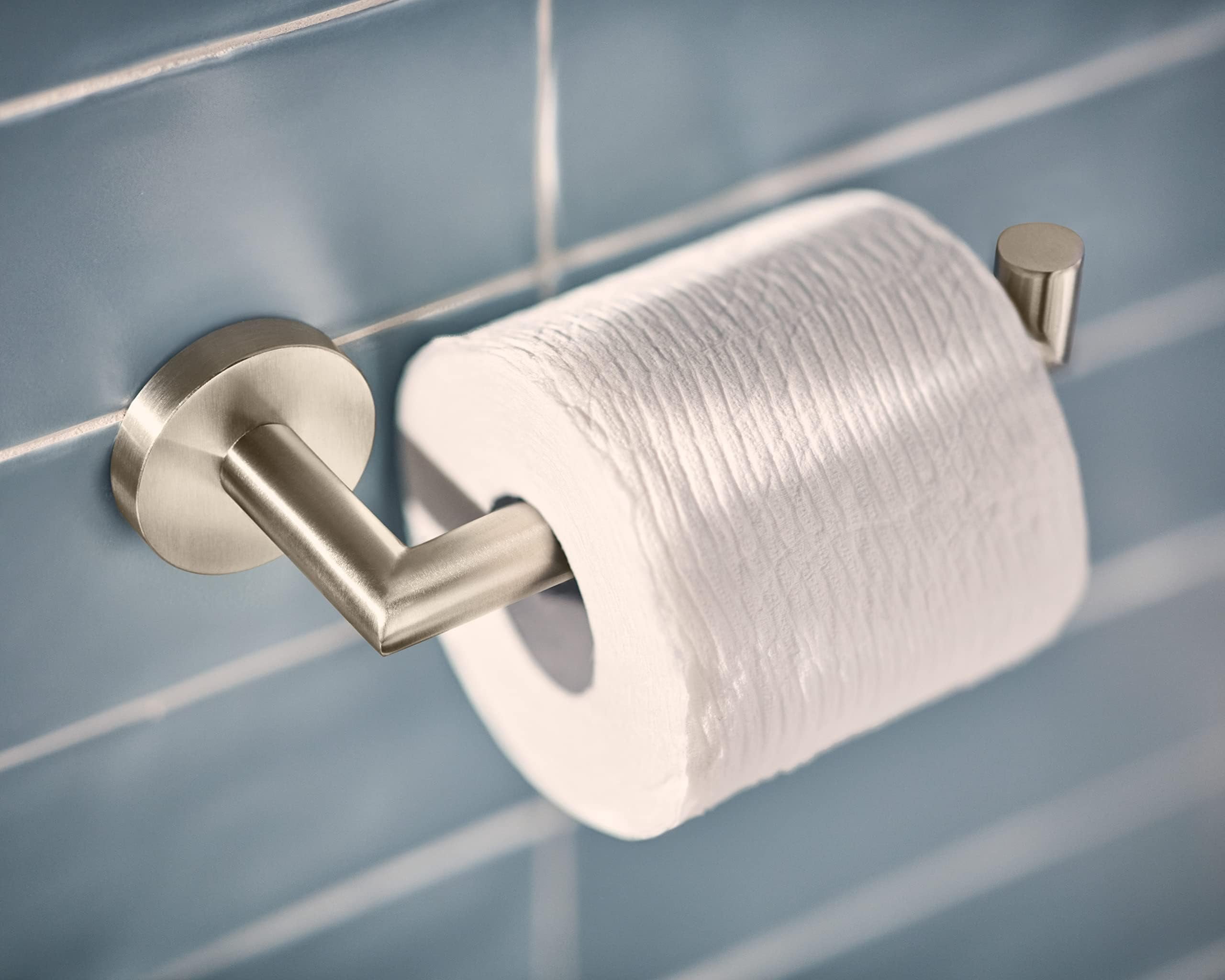Moen Y5709BN Arlys Wall Mounted Euro Toilet Paper Holder - Nickel