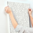 thumbnail image 4 of Chesapeake Kiwassa Grey Antler Damask Wallpaper, 4 of 6