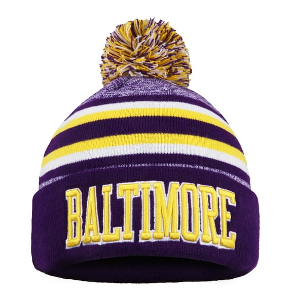 Baltimore Winter Cities Beanie Hat Football Knit Cap Sport Fans Fashion Toque for Gifts