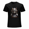 thumbnail image 1 of Wolf Nousr Robot Graphic T-shirt Tee Sci-fi Animal Images Short Sleeve Mecha warrior Top, 1 of 4