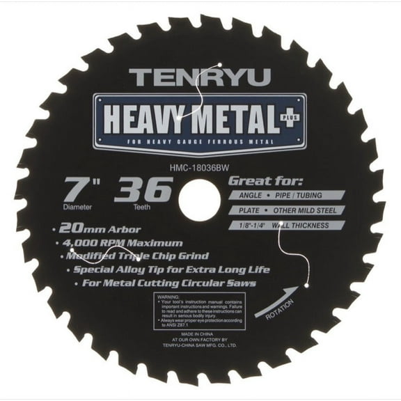 Tenryu HMC-18036BW 7" x 36T Heavy Metal Plus Alloy Teeth Saw Blade