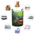 thumbnail image 4 of Zufioo Tree Frog Print Round Dirty Clothes Basket, Waterproof Standing Dirty Clothes Bag, Suitable for Home, Bathroom, Car Trunk-Small, 4 of 6