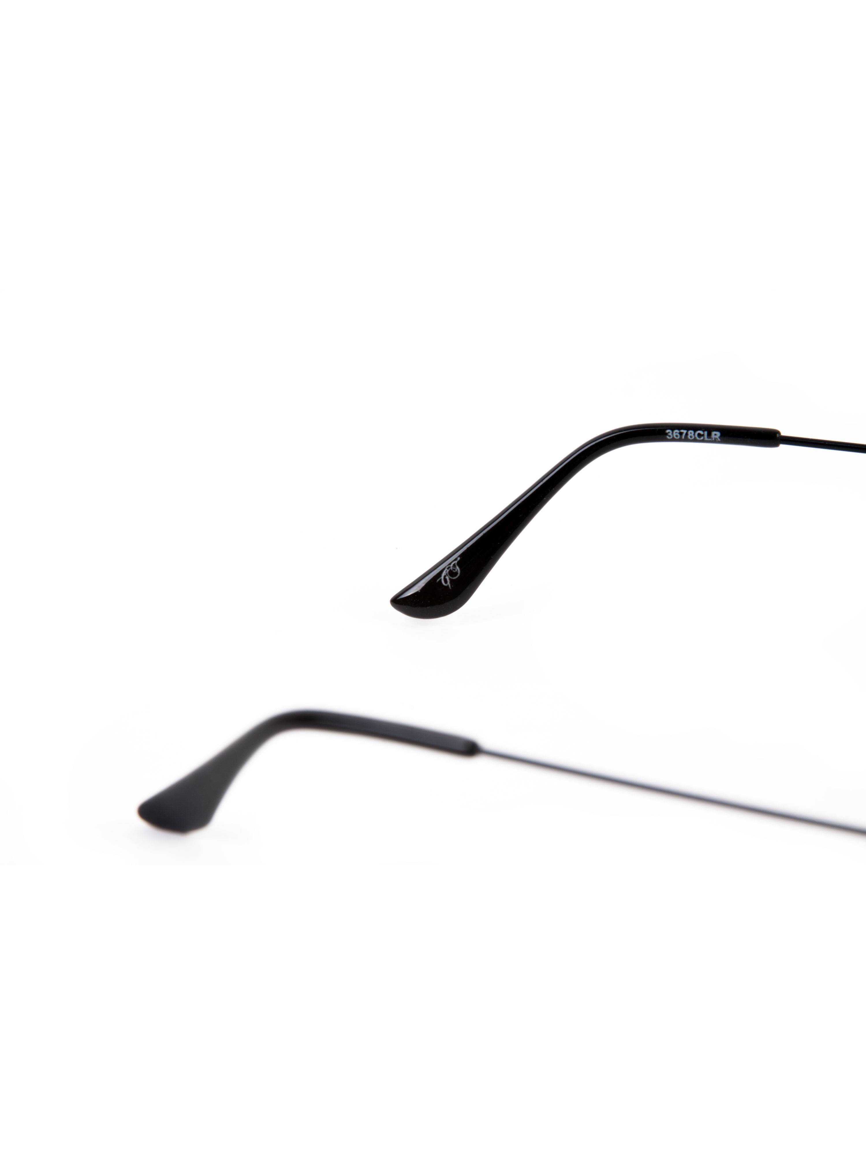 Gravity Shades Black Frame Clear Lens Aviator Sunglass w Micofiber Case