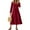 Wine, variant on Bzhegqhd Womens Dresses Casual V-Neck Long Sleeve Dress Solid Color Everyday Comfort Knit Tunic Lounge Around House Dress Stretchy Bodycon Midi Length