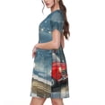 thumbnail image 2 of Balery Santa Claus Vestidos sueltos de manga corta para mujer, vestidos de verano 2025, vestidos casuales de corte A con vuelo., 2 of 6