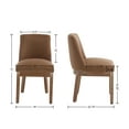 thumbnail image 3 of Dayalane Modern Dining Chairs Set of 2, Velvet Upholstered Farmhouse Kitchen Chairs with Curved Backrest, Wooden Side Chairs for Dining Room Living Room Bedroom, Khaki, 3 of 13