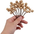 thumbnail image 2 of 10pcs Glitter Fake Artificial Gold Berries Picks Christmas Tree Decorations Foam Flower Core Wedding Garland Holiday Party Photography Props, 2 of 3