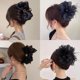 thumbnail image 2 of Elegante horquilla de alta gama con forma de tiburón y pinza para el pelo de plumas negras grandes para mujer, 2 of 6