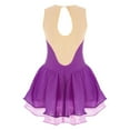 thumbnail image 2 of YONGHS Kids Girls Sleeveless Figure Ice Roller Skating Dress Sparkly Mesh Splice Ballet Leotard Tutu Dress Purple 6, 2 of 7