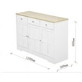 thumbnail image 5 of 47" Dual-Tone Minimalist Kitchen Buffet Cabinet - Arched Design White & Walnut Sideboard with Doors, Space-Saving Pantry Storage for Dining Room, 5 of 10