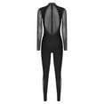 thumbnail image 6 of Aislor Women's Rhinestone Unitard One Piece Dance Bodysuit Gymnastics Leotard Figure Ice Skating Jumpsuit Black L, 6 of 7