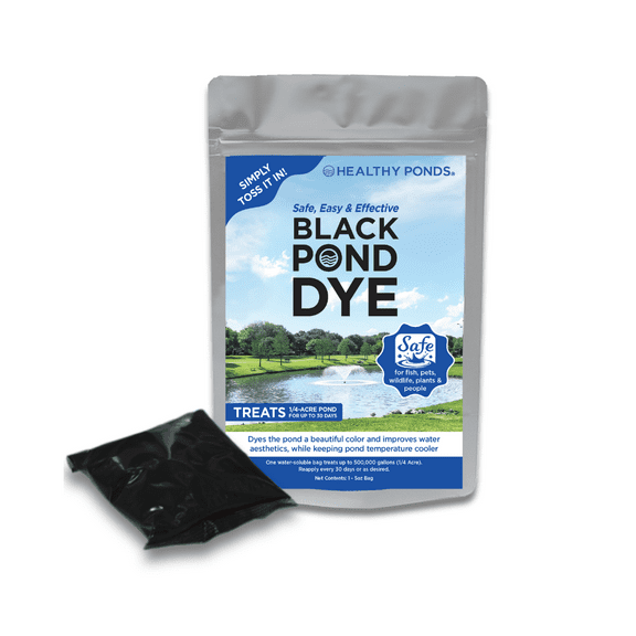 Healthy Ponds Pond Water Dye - Reflection (Black), 5 Ounce Water Soluble Bag, Treats up to 500,000 Gallons