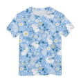 thumbnail image 6 of YDFCWXW Easter Bunny Shirt for Toddler Girls Kids Tees Eggs T-Shirts 1-13 Y (4-5 Years, Light Blue), 6 of 6