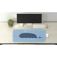 thumbnail image 2 of Whale Computer Mouse Pad, Little Whale Water on Top with Artwork Deco Wavy Like Patterned Background Abstract Work, Rectangle Non-Slip Rubber Mousepad Large, 31" x 12" Gaming Size, Blue, by Ambesonne, 2 of 2