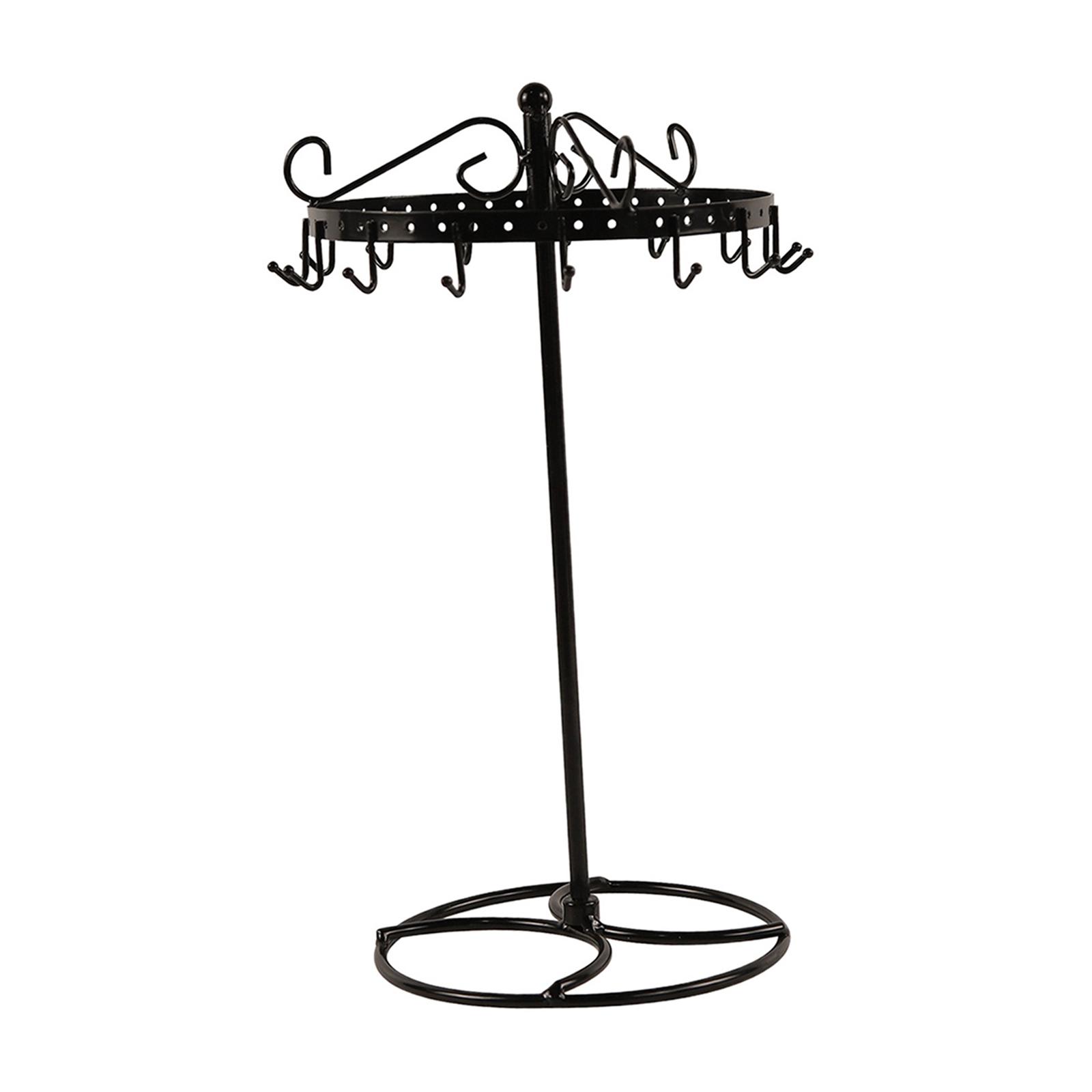 FVDPWYE Necklace Holder Organizer,Necklace Organizer Home Room Deocr Hanger with 15 Hooks Jewelry Display Tree for Keychain Necklaces Black