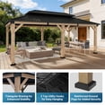 thumbnail image 4 of Sunmthink 12'x20' Outdoor Hardtop Gazebo, Cedar Wood Pavilion with Galvanized Steel Double Roof, for Patio, Garden, Deck, 4 of 8
