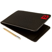 FB FUZZYBUNKERS Quality Leather Golf Scorecard Holder - Yardage Book Cover - Golf Yardage Book - Golf Scorecard Book -Free Pencil and Stat Tracker Sheet