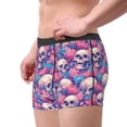 thumbnail image 2 of Pofeuu white Skull blue flower Print Men’s Boxer Briefs, Moisture-Wicking Underwear, Regular,Trunk-X-Large, 2 of 5