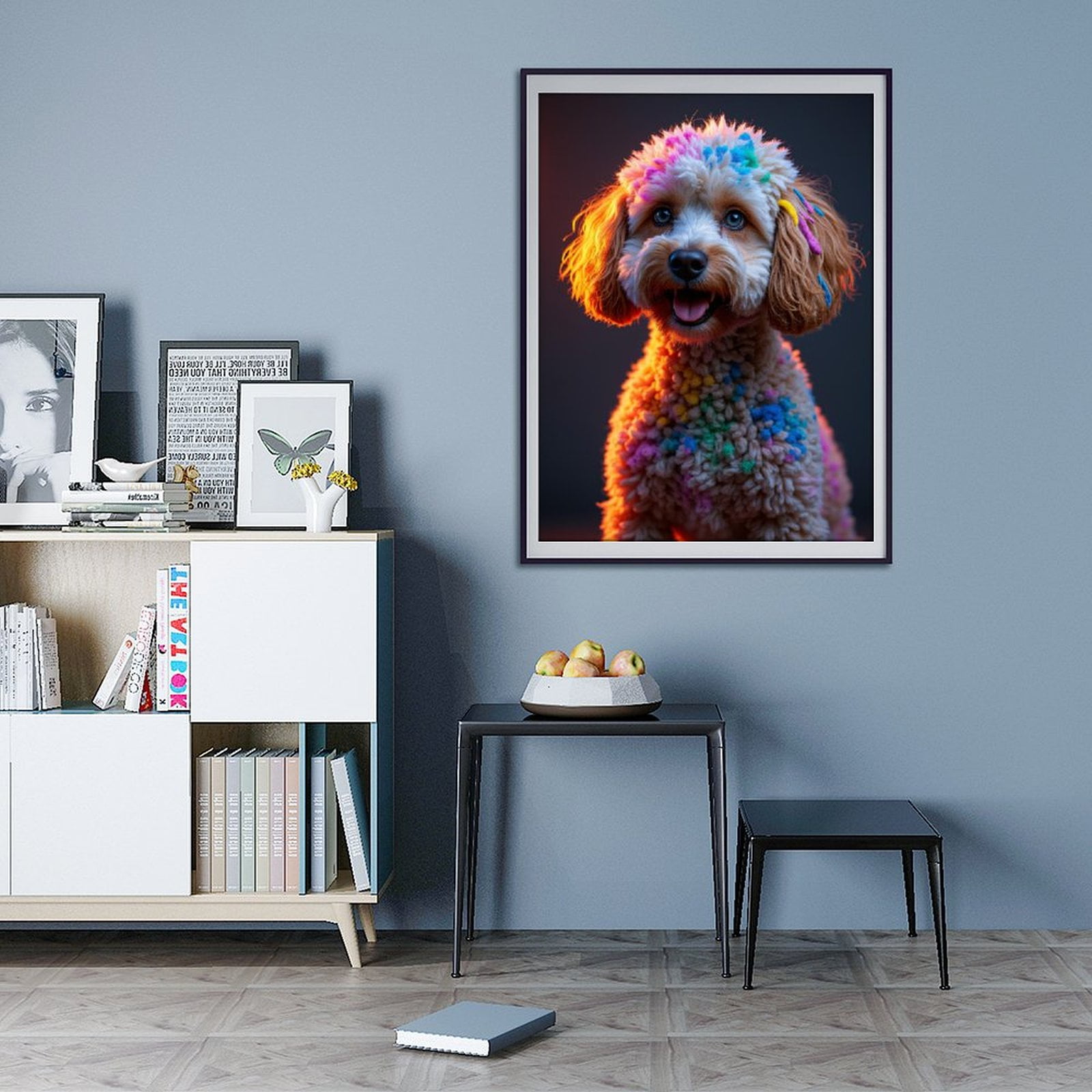 Diamond Art Kit for Adults, Colorful Poodle Portrait Vibrant Mood Diamond Painting for Adults Beginners, 5D DIY Diamond Art Painting Kits, Colorful Diamond Painting Craft for Home Decor 12x16