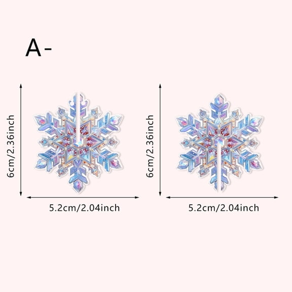 Dongrere 1 Pcs Acrylic Snowflake Hanging Ornament for Xmas Tree Window Winter Holiday Decor, 2.36", A