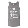 thumbnail image 2 of Eat Sleep Pray Repeat for Christians Faith | Mens Inspirational/Christian Graphic Tank Top, Heather Grey, X-Large, 2 of 3