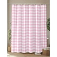 thumbnail image 4 of Shower Curtains Pink Check Buffalo Plaid Bath Curtain Pastoral Checkered Waterproof Bathroom Shower Curtain Set with Hooks Decoration 72 x 72 Inches, 4 of 7