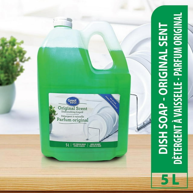 Great Value Original Scent Dishwashing Liquid - Value Size 5L