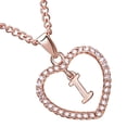 thumbnail image 2 of Qarigey Collar con colgante de corazón de cristal de oro rosa de 26 letras, cadena para clavícula, regalo para pareja Ropa, zapatos y accesorios Miscelánea yo, 2 of 5