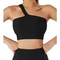 thumbnail image 1 of Conjunto de entrenamiento de un hombro sujetador deportivo de cintura alta de color puro para levantamiento de cadera pantalones cortos transpirables para bailar ANGGREK Otros, 1 of 6