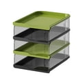 thumbnail image 1 of HILABEE Desktop File Organizer Multipurpose Newspaper files Shelves Rack File Holder Black Green 4 Tier, 1 of 9