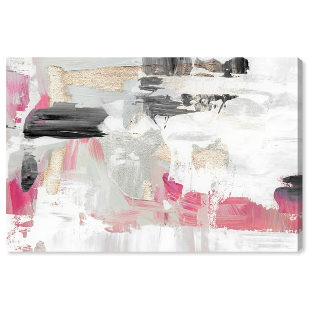 Runway Avenue Abstract Wall Art Canvas Prints 'Neon Rose Dream' Paint ...