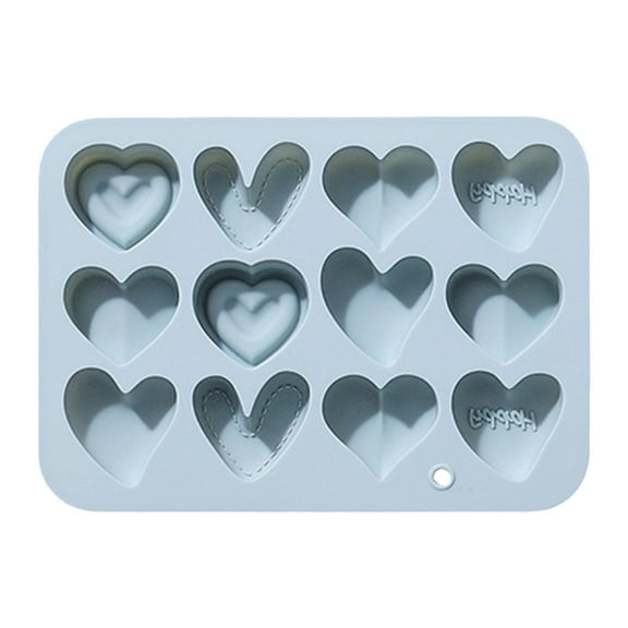 Huayishang Cake Pop Mold 12 Even 6 Different Kinds of Love Shape Silicone Molds Baking Chocolate Molds Candy Drip Gel Cake Molds, Kitchen Essentials Clearance Sale Blue
